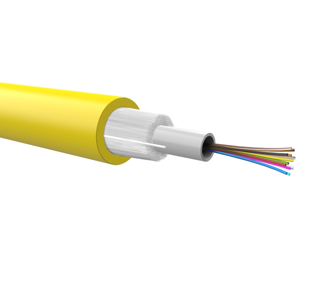 Optical loose cable, dielectric armour, 12 fibers 9/125 G652D, LSZH jacket, Euroclass Eca