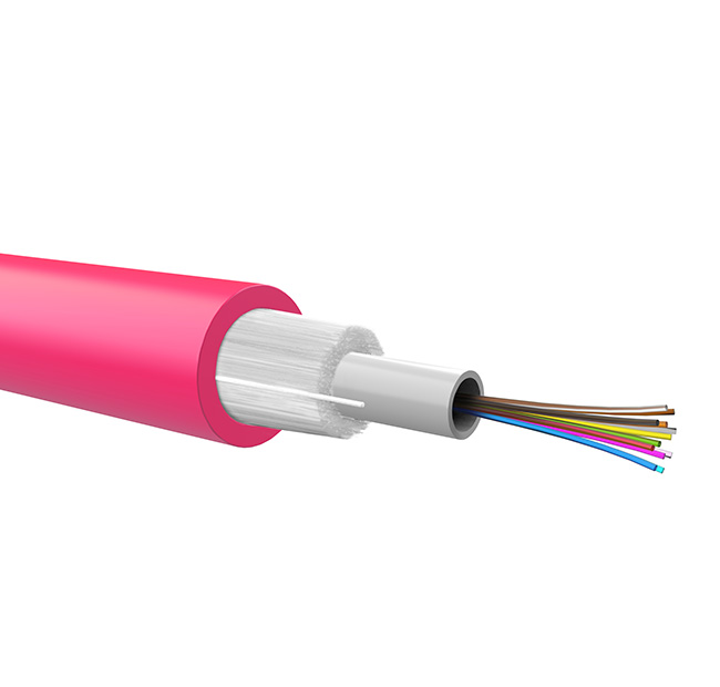 Loose FO cable 8 fibers 50/125 OM4, dielectric armour, LSZH jacket, Euroclass Cca s1a, d1, a1