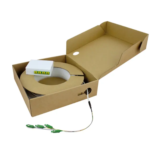 Two-end pre-wired OT wall outlet with 4 SM SC/SC APC adapters, 60 mt. Cable type 4FO G.657.A2, LSZH jacket Euroclass Eca