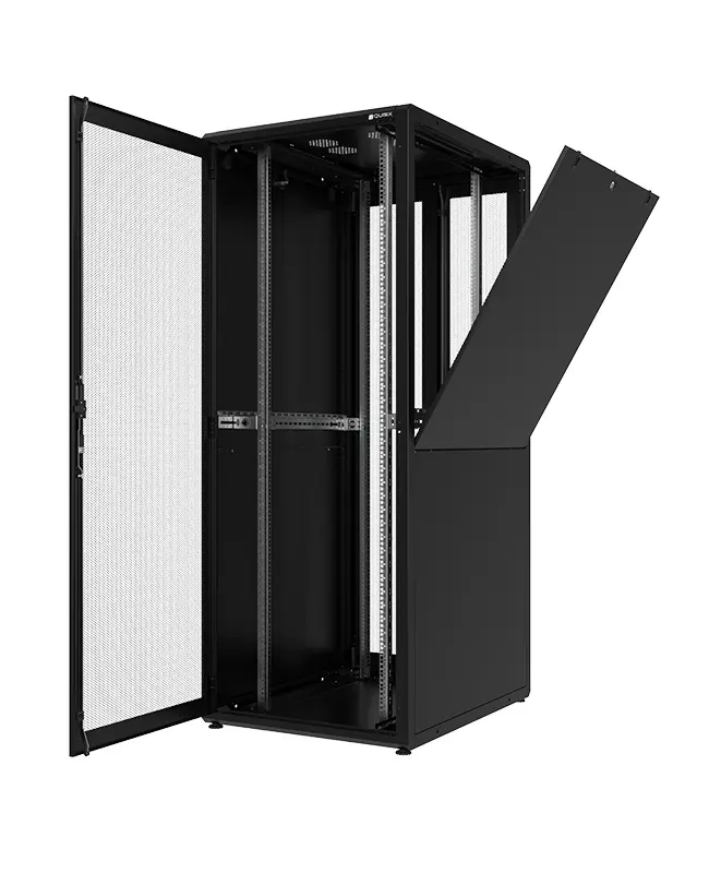 TECH Datacenter cabinet H2200xL800xP1200 47U front door 1 door, rear 2 doors grilled 75%, blind side panels, color black RAL 9005