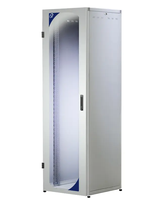 PRO Series floor standing cabinets, H1200xW600xD600 24 U, grey RAL 7035