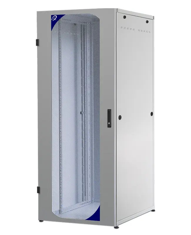 Datacenter PRO Series floor standing cabinet 42U H2000xW800xD1200 75% grilled front+rear doors, blind side panels grey RAL 7035
