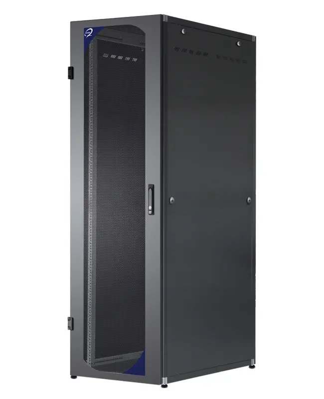 Datacenter PRO Series floor standing cabinet 47U H2200xW800xD1000, 75% grilled front+rear doors, blind side panels, black RAL 9005