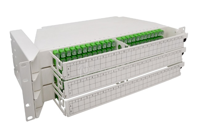 3U FIBER OPTICAL ROTARY PATCH PANEL - SW01-144SCA-xx