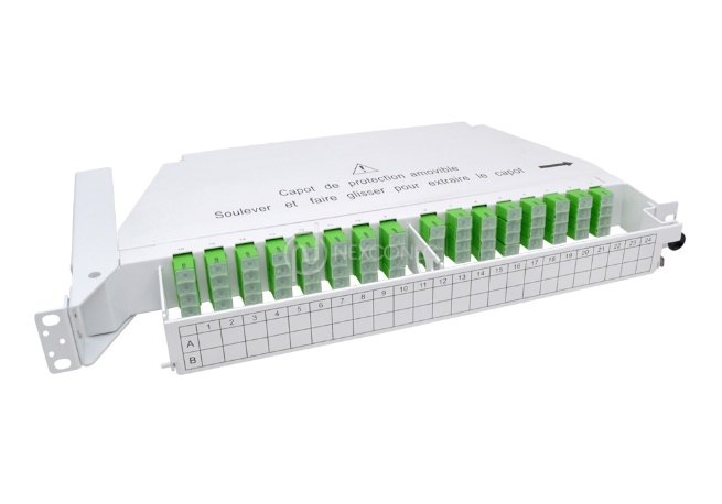 1U FIBER OPTICAL ROTARY SPLITTER PANEL - SW02-000-xx