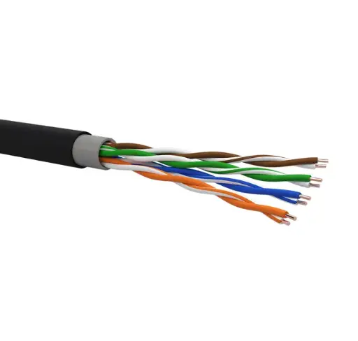 Cable type CPR 6709 - U/UTP 4x2xAWG24/1 Cat.5E - PVC/PE double jacket - Euroclass Fca