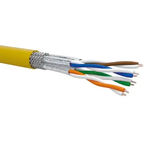 Cable type R7ST4H23S - S/FTP 4x2xAWG23/1 - Cat.7 - pair shield AL/PET tape + overall braid - LSZH jacket - Euroclass Cca s1a,d1,a1