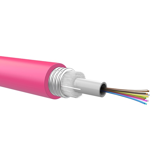 Loose FO cable 8 fibers 50/125 OM4, metallic armour, LSZH jacket, Euroclass Eca