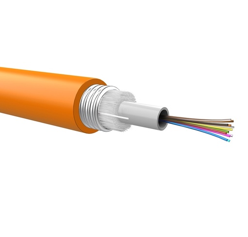 Optical loose cable, corrugated steel armour, 12 fibers 50/125 OM2, LSZH jacket, Euroclass Eca