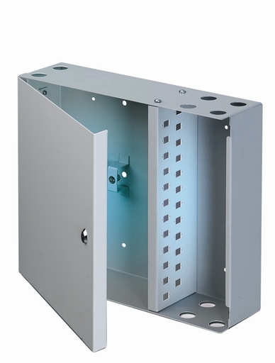 24-blank port wall-mounted optical box for SC simplex or LC duplex adapters - grey RAL 7035