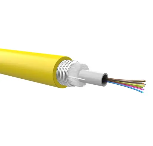 Optical loose cable to be pre-terminated, corrugated steel armour, 24 fibers 9/125, PE jacket