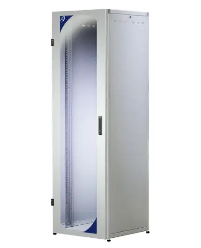 PRO Series floor standing cabinets, H1200xW600xD600 24 U, grey RAL 7035