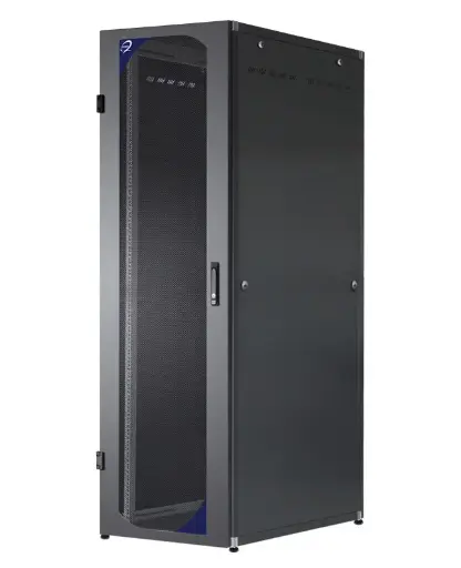 Datacenter PRO Series floor standing cabinet 42U H2000xW800xD1000, 75% grilled front+rear doors, blind side panels, black RAL 9005