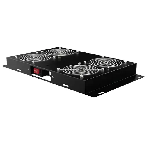 Ventilation unit with 4 fans for TECH cabinets, black RAL 9005